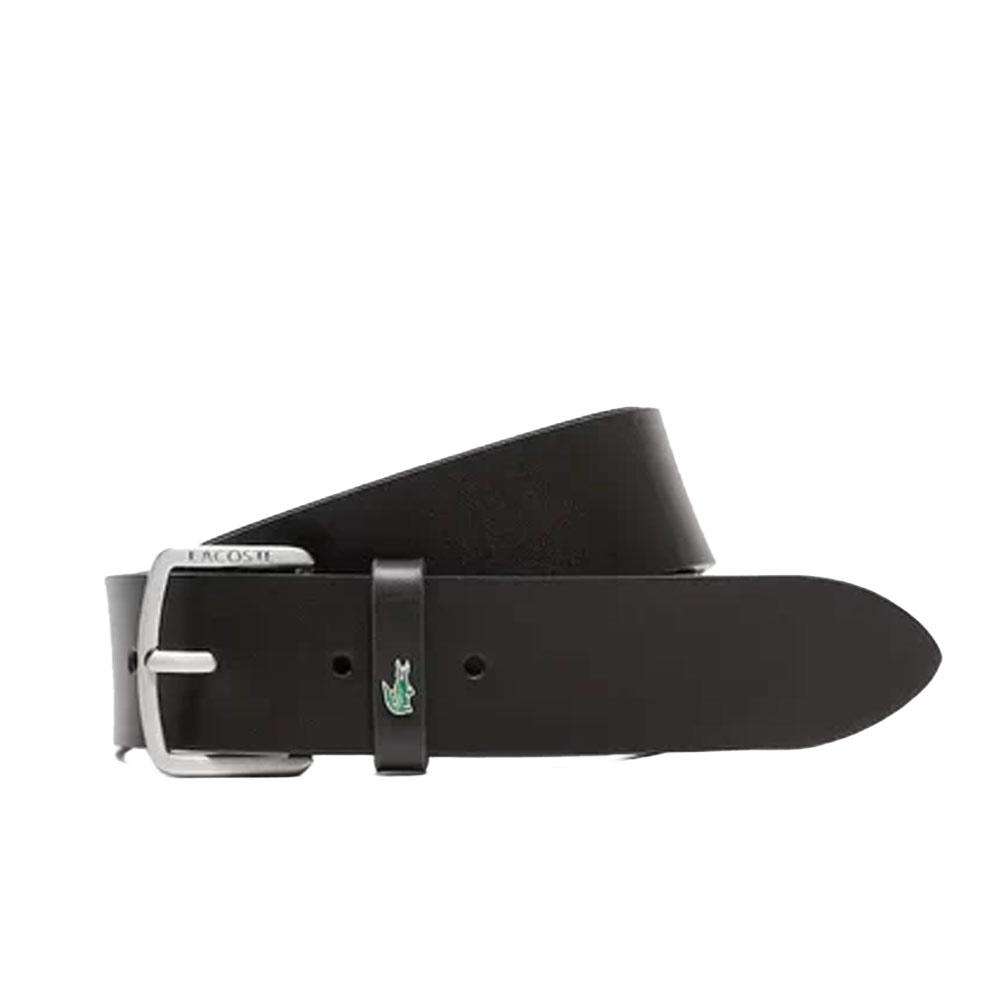 Lacoste Braid Cinturón de cuero negro para mujer barato