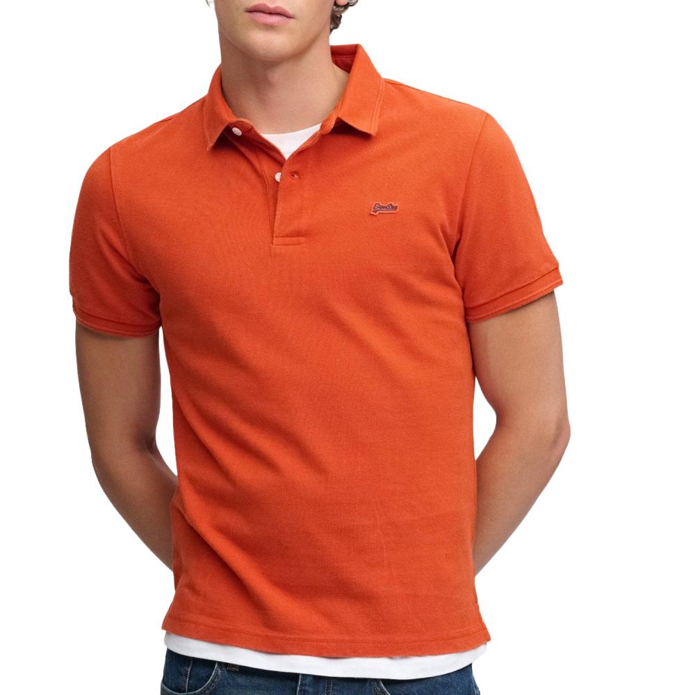 Polo naranja vivo para hombre Superdry Classic Piqué barato