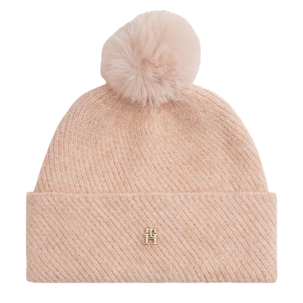 Bonnet Rose Femme Tommy Hilfiger Th Pom Pom pas cher
