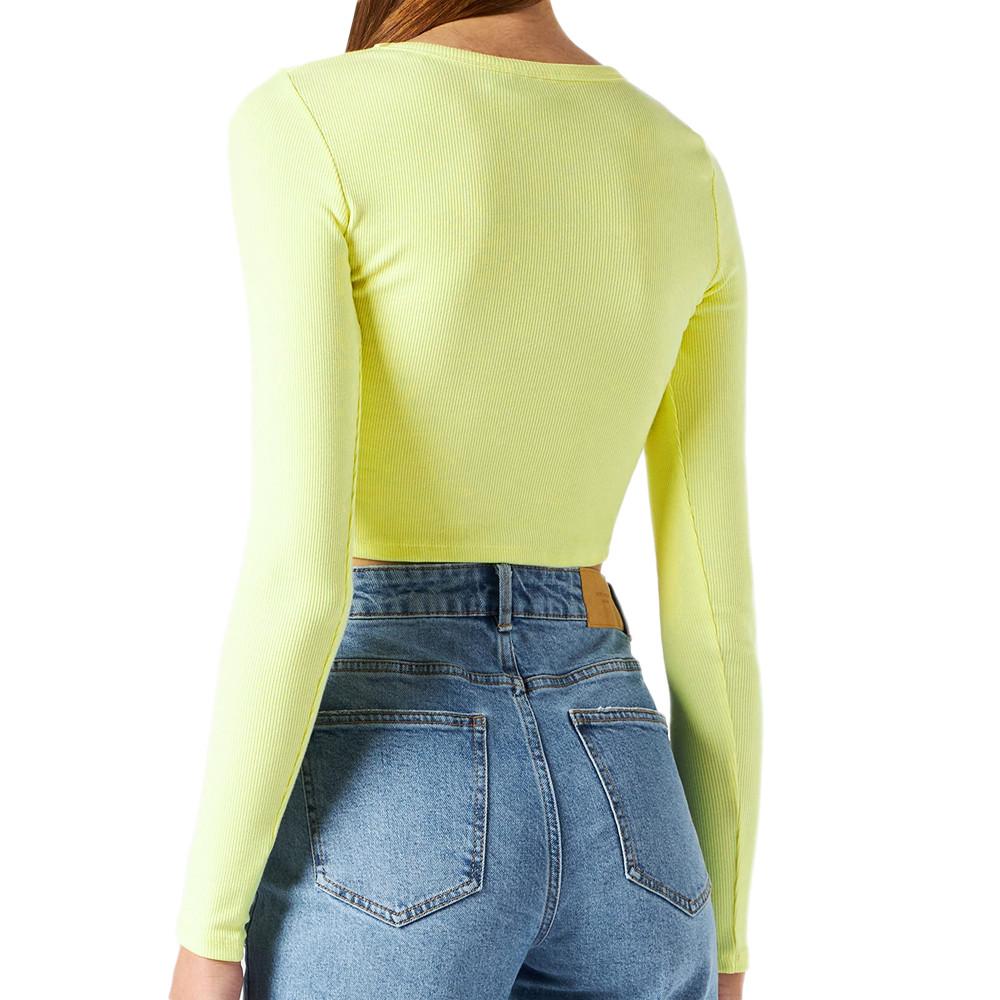 T-shirt Jaune Femme JJXX Feline vue 2