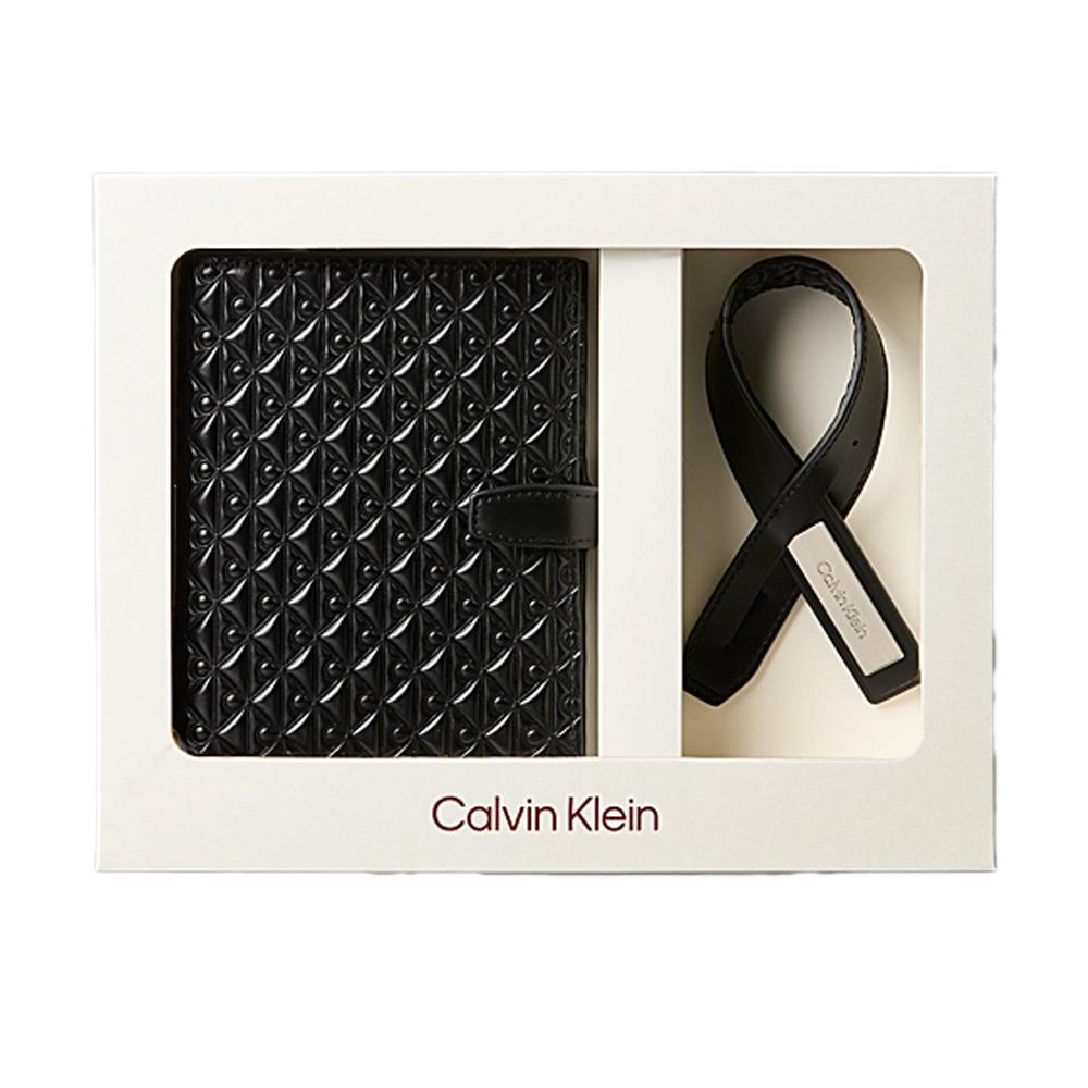 Calvin Klein Jeans Men's Black Passport Case + Luggage Tag Set affordable