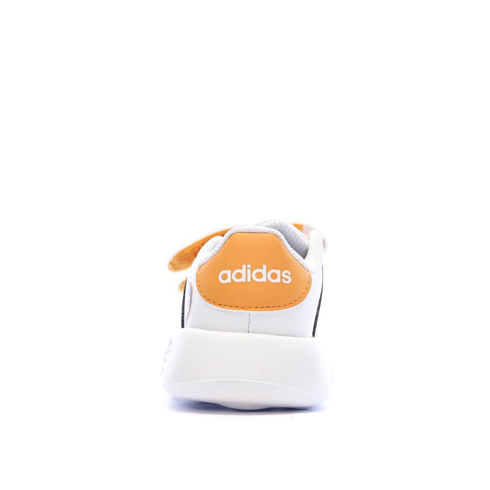 Baskets Blanches Enfant Adidas Coco Grand Court vue 3