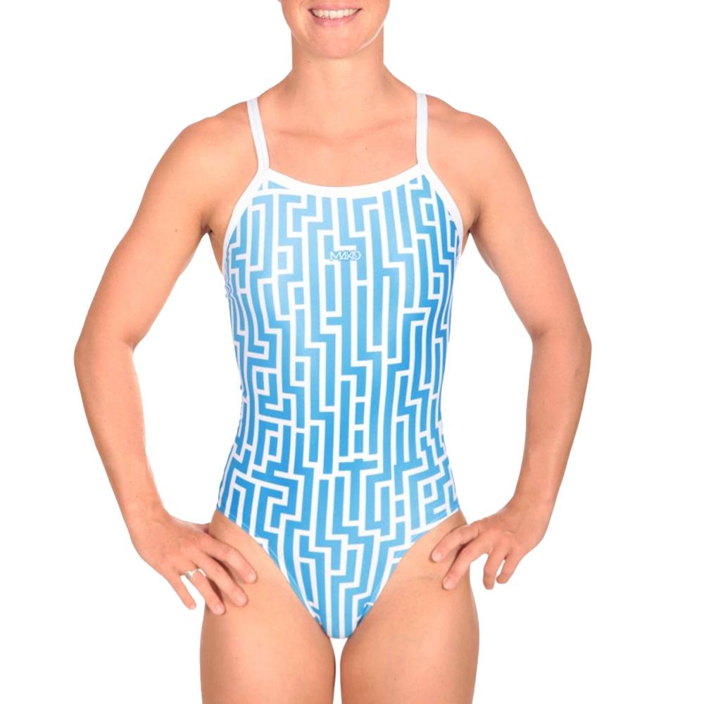 Bañador azul/blanco para mujer Mako Nereid Labyrinth barato