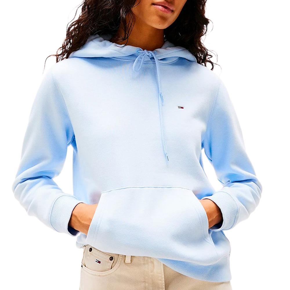Hellblaues Damen-Kapuzensweatshirt Tommy Hilfiger Flag1 günstig