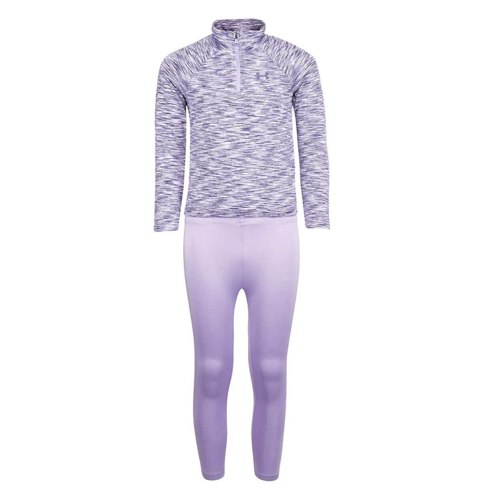 Conjuntos morados para niña de Under Armour: mallas con cremallera de 1/4 ver 3