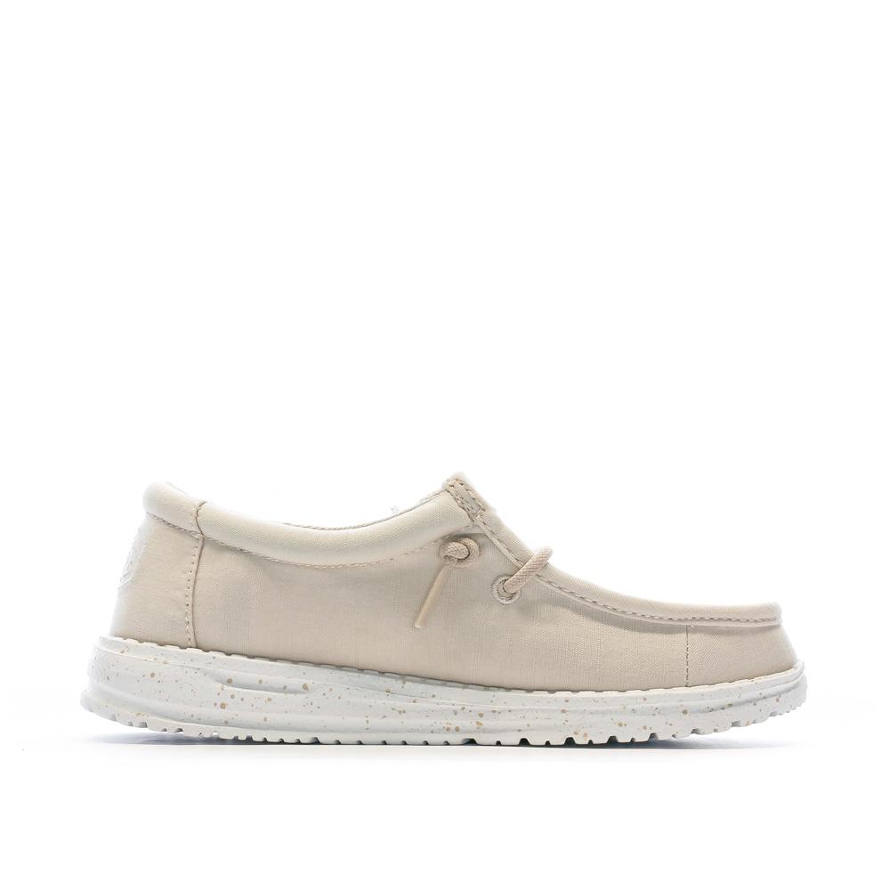 Beige Girl's Shoes Hey Dude Wally Youth Slub Canvas Photo of the Espace des Marques %store% store - view of %key%
