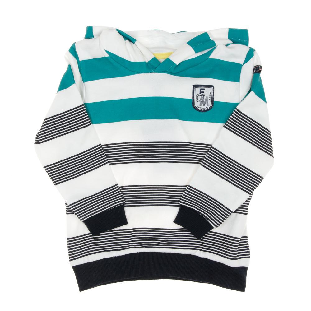 EOM Sudadera con cremallera a rayas verde/blanca para niño Epouli barato