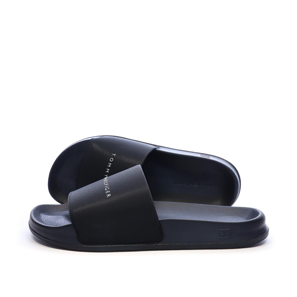 Zapatillas de lona azul marino para hombre de Tommy Hilfiger Textu barato
