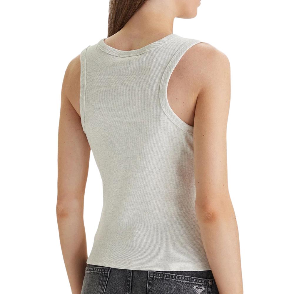 Calvin Klein Jeans Women’s Off-White Tank Top with Woven Label Photo of the Espace des Marques %store% store - view of %key%