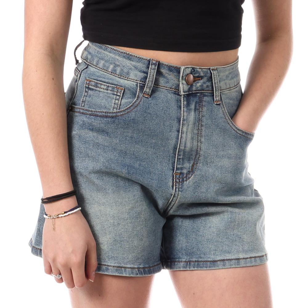 Monday Premium Pantalones Cortos Mujer Azul Sucio barato