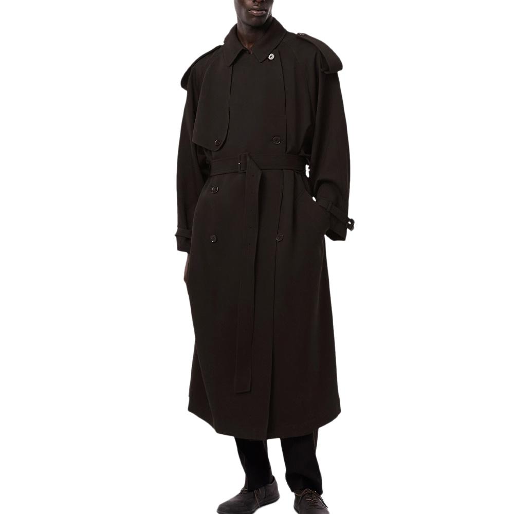 Langer Trenchcoat Braun Unisex Lacoste Runway Wooll günstig