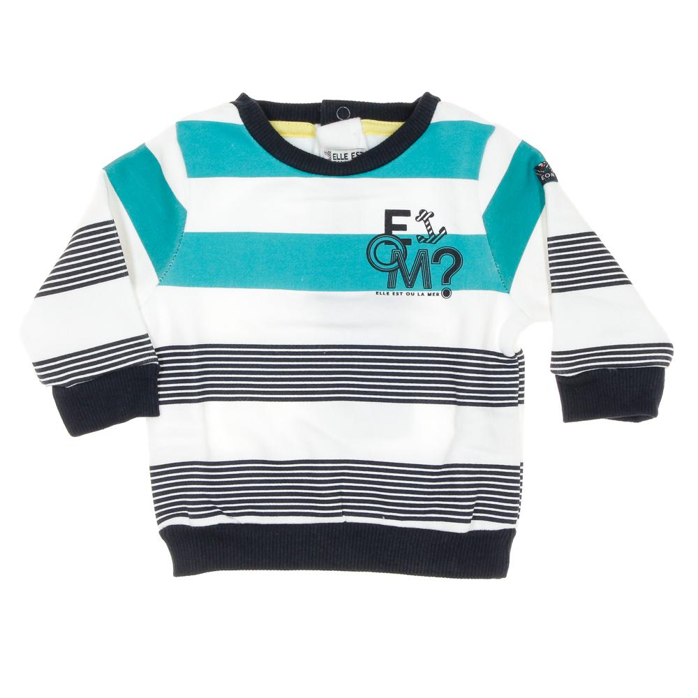 Boys' Green/Navy Stripe EOM Sweat Top affordable
