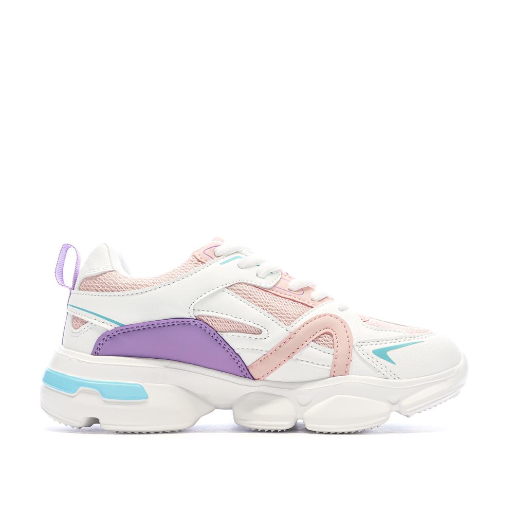 Zapatillas deportivas blancas y rosas para mujer Nasa Jabalem ver 2