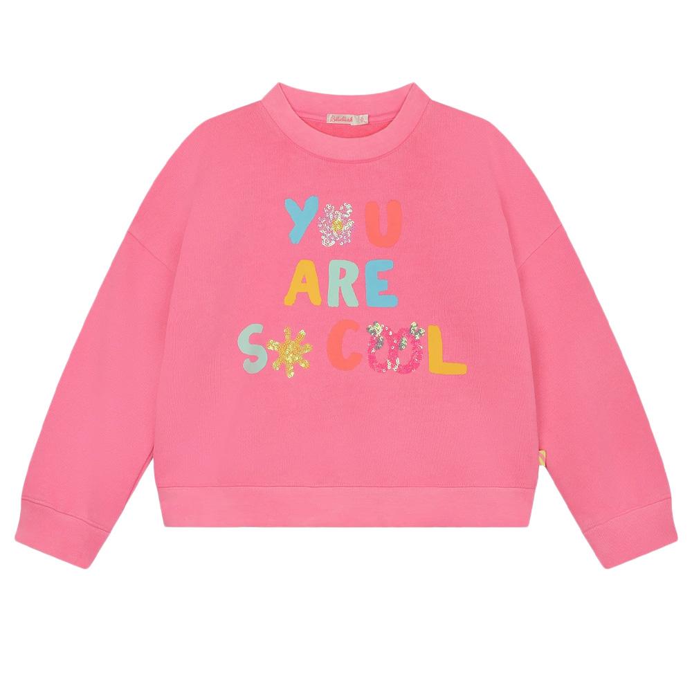 Sweat Rose Bébé Billieblush U20097 pas cher
