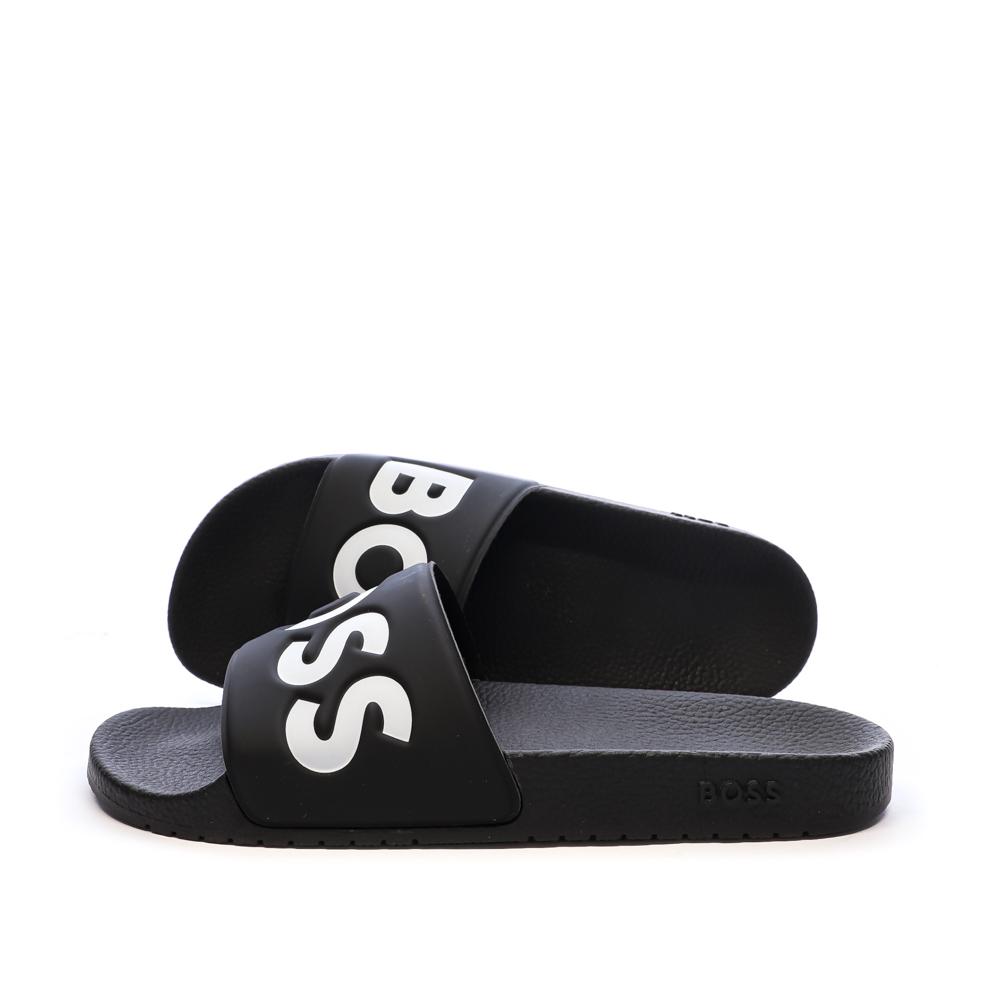 Claquettes Noir Homme Hugo Boss Aryeh pas cher