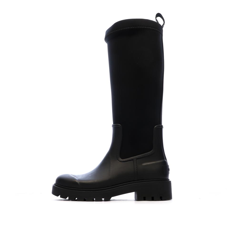Bottes Noir Femme Calvin Klein Jeans High Rainboot Neopre pas cher