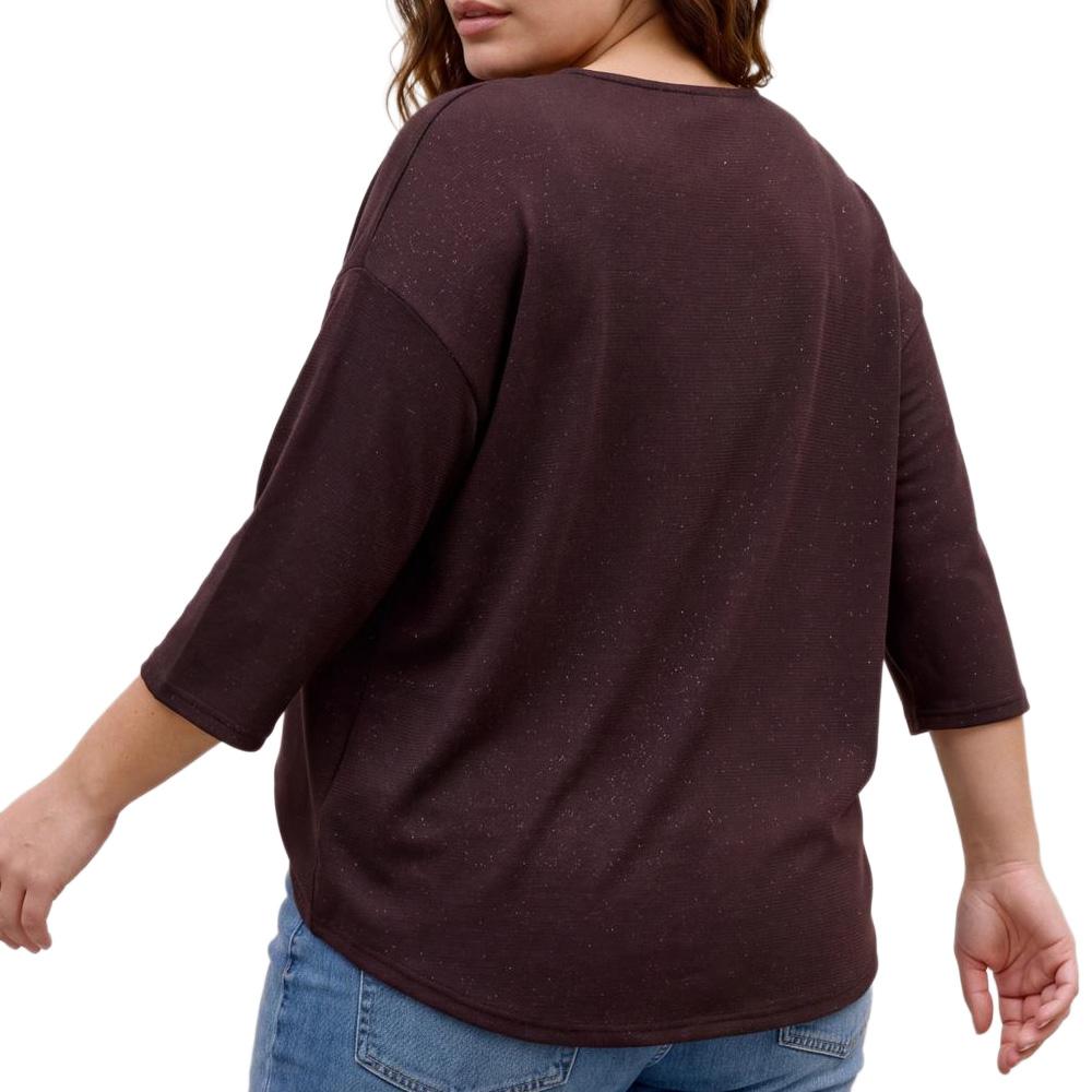 T-Shirt Marron Femme Vero Moda Ckanva 3/4 vue 2