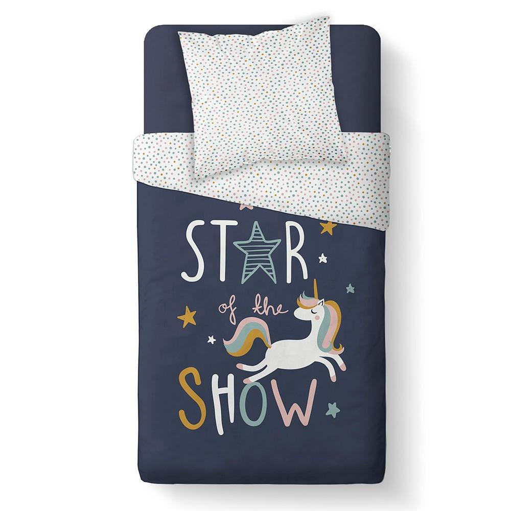 Today KOOL graphic print single bed linen set affordable
