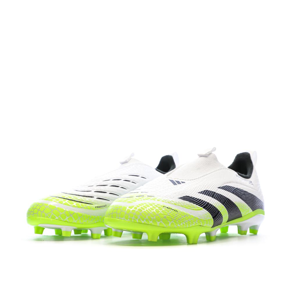 Chaussures de Foot Blanc/Jaune Junior Adidas Predator League Ll FG/MG vue 6