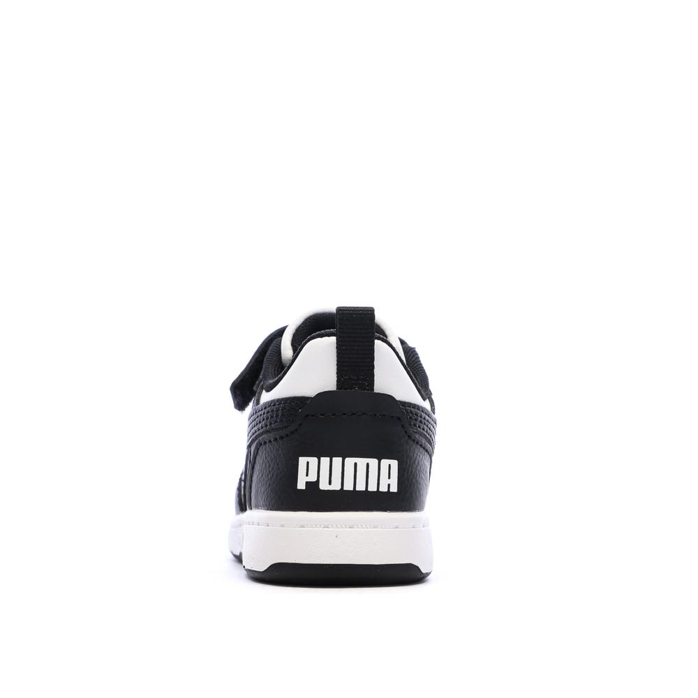 Schwarze/weiße Puma Rebounds Sneaker für Jungen Ansicht 3