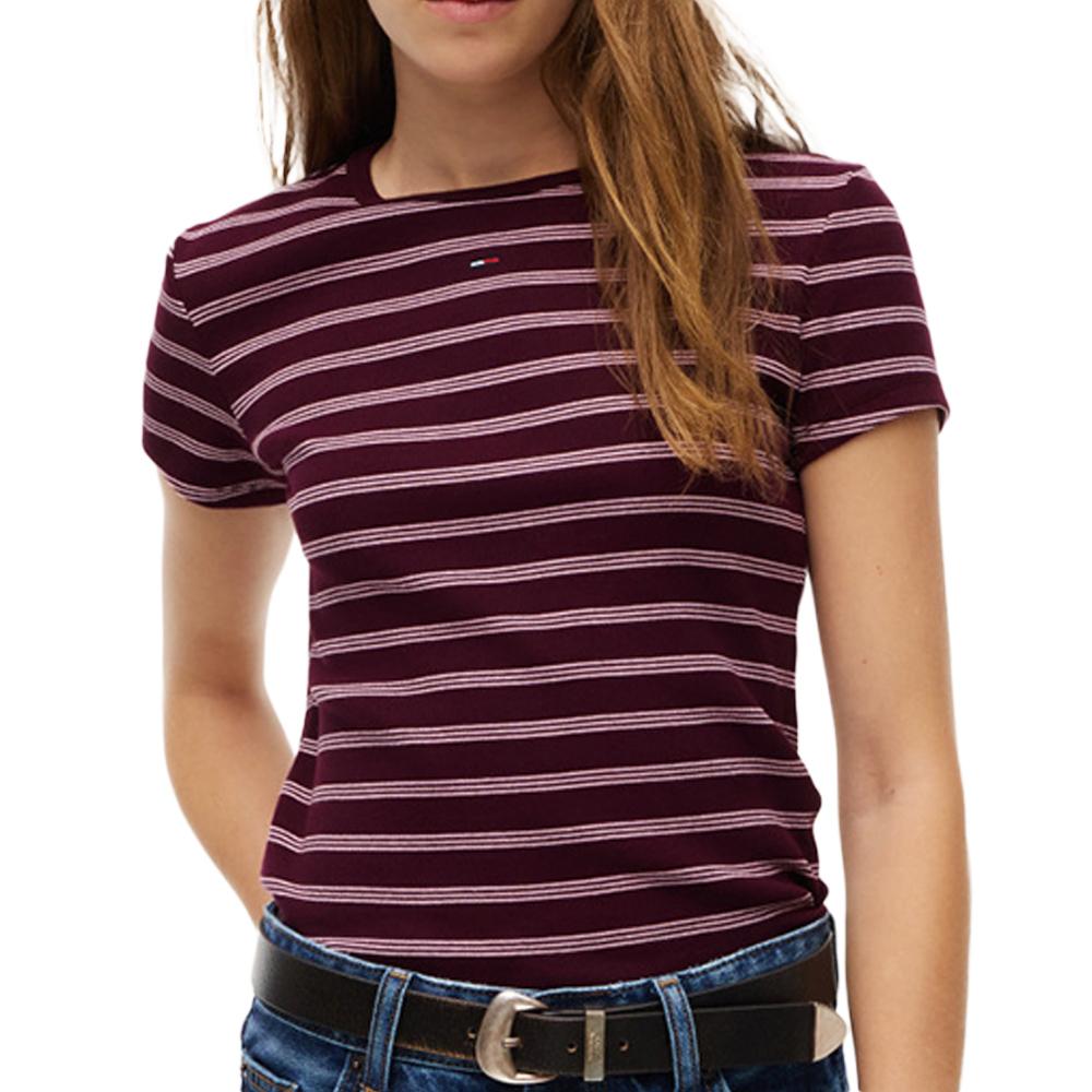 Tommy Hilfiger Women’s Slim-Fit Bordeaux/Pink T-shirt affordable