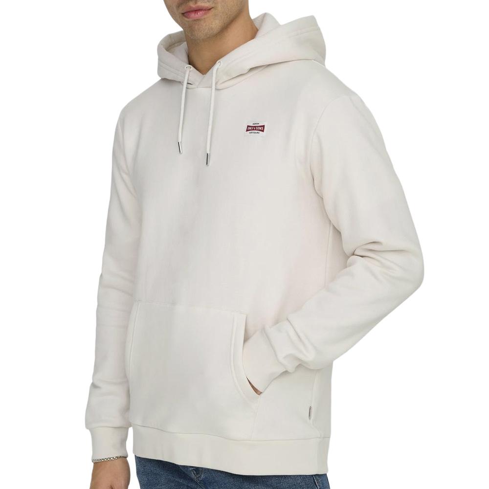 Weißer Herren-Kapuzenpullover Only & Sons Hoodie günstig
