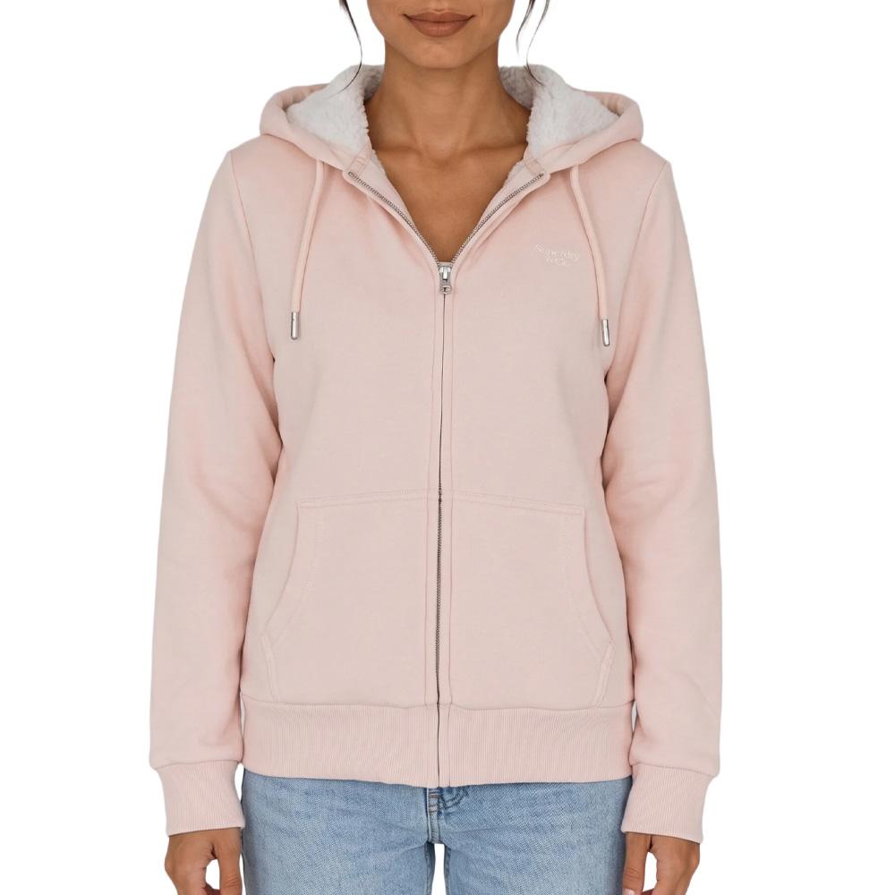 Sweat Rose Clair Femme Superdry Signature pas cher