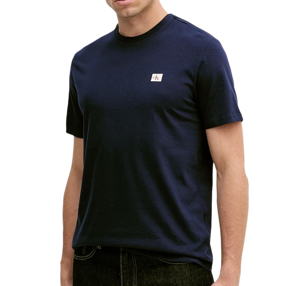 T-Shirt Marine Homme Calvin Klein Jeans Badge 30s pas cher