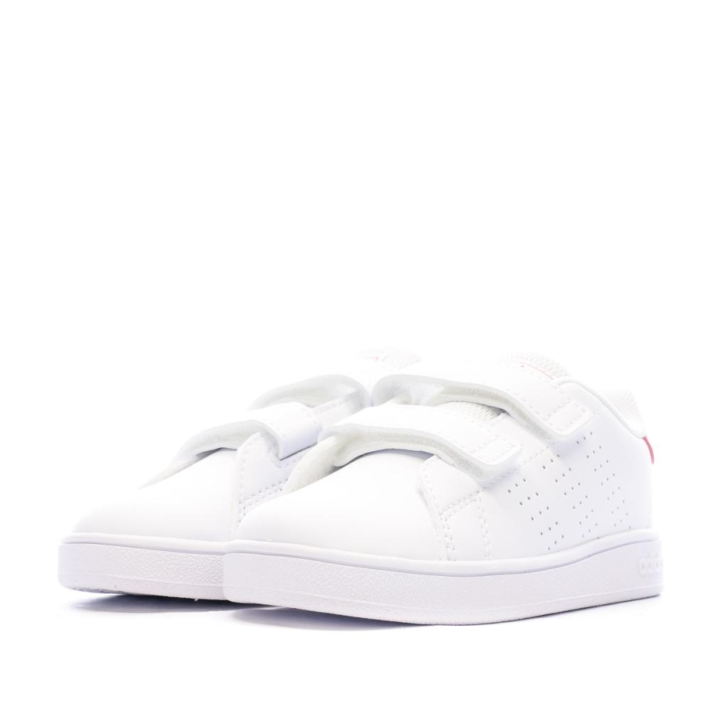 Baskets Blanc/Rose Bébé/Fille Adidas Advantage Cf vue 6