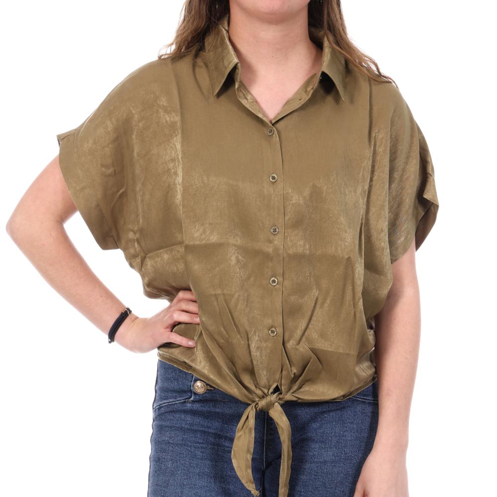 Chemise Satin Kaki Femme An'ge Leonie pas cher