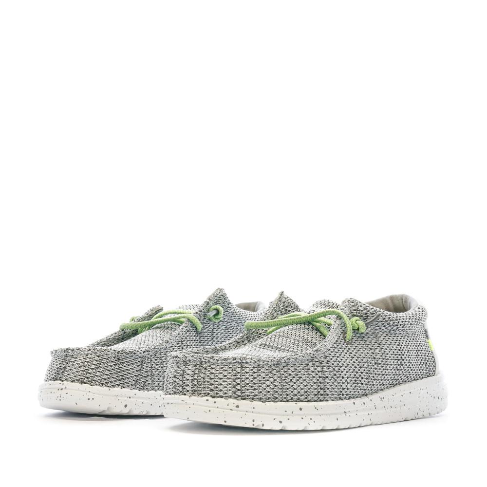 Chaussures Grises/Noires Garçon Hey Dude Wally Youth vue 6