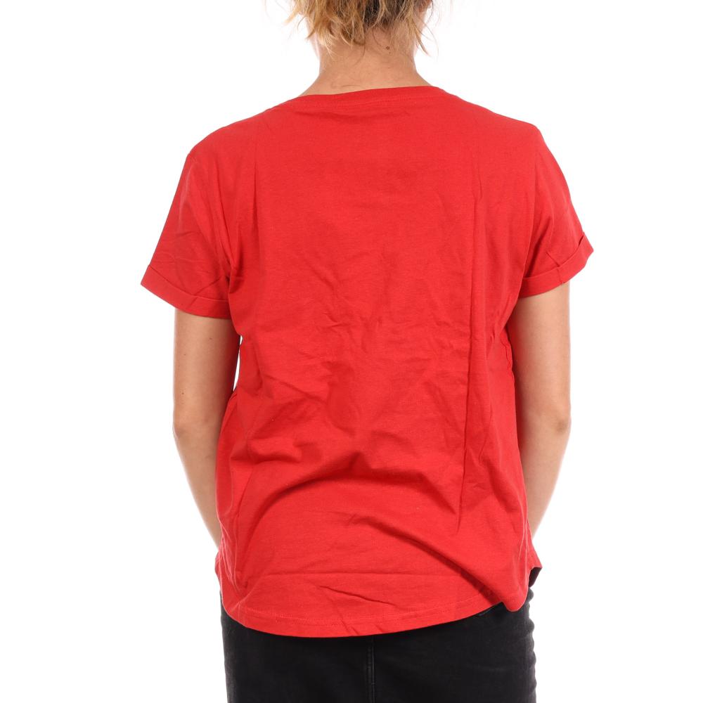 Camiseta roja de mujer Disney Love Hands ver 2