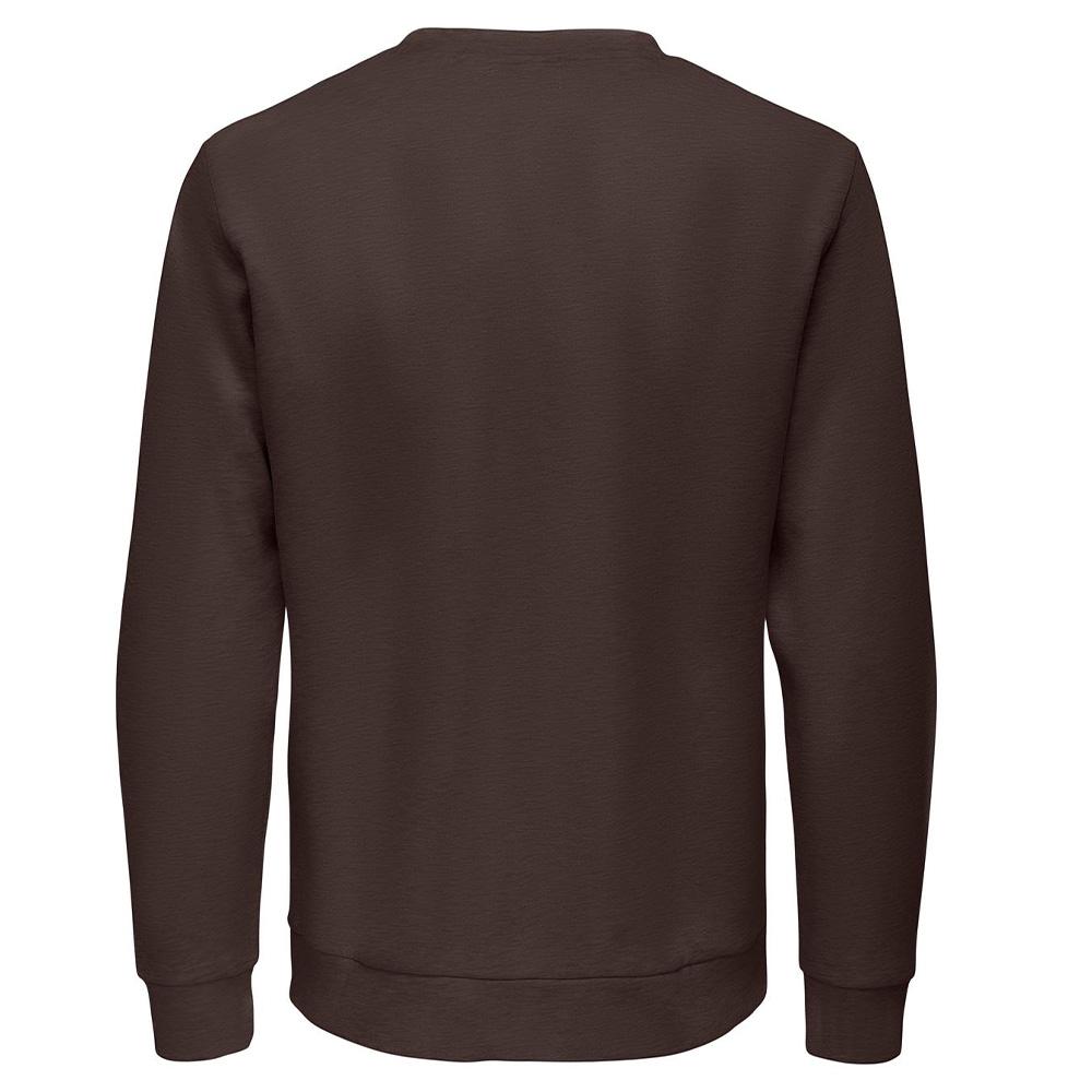 Dunkelbraunes Herren-Sweatshirt von Only & Sons Chase Ansicht 2