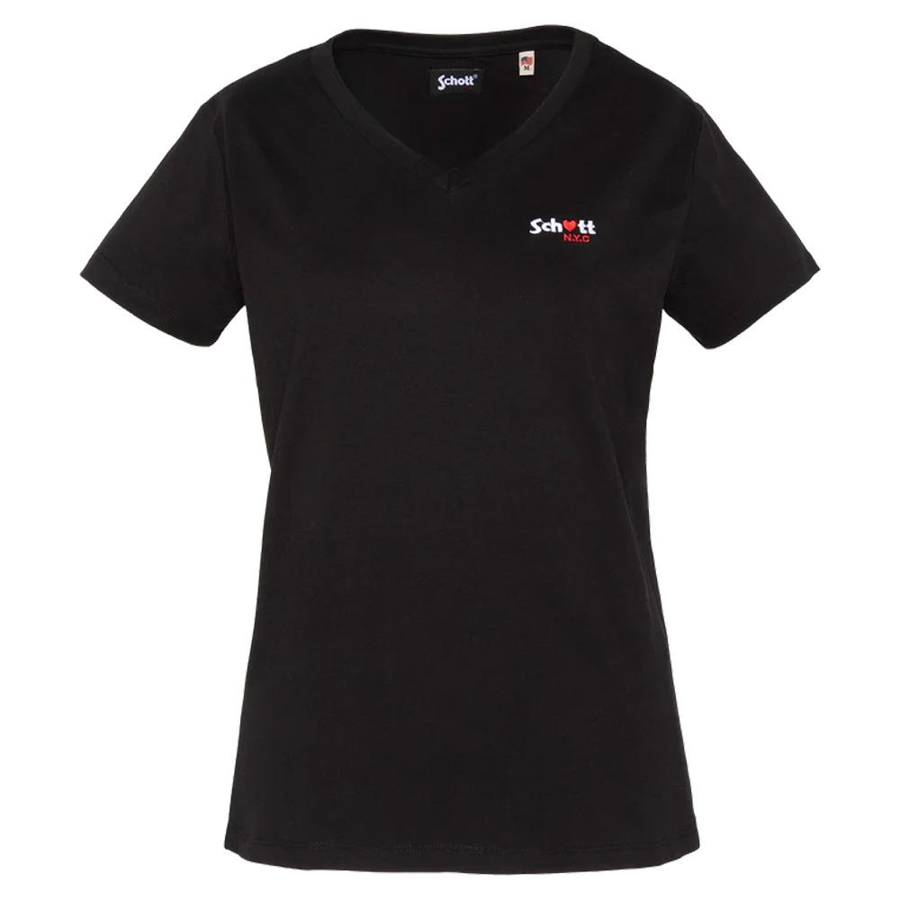 Schwarzes Damen-T-Shirt von Schott TSBRODEDW günstig