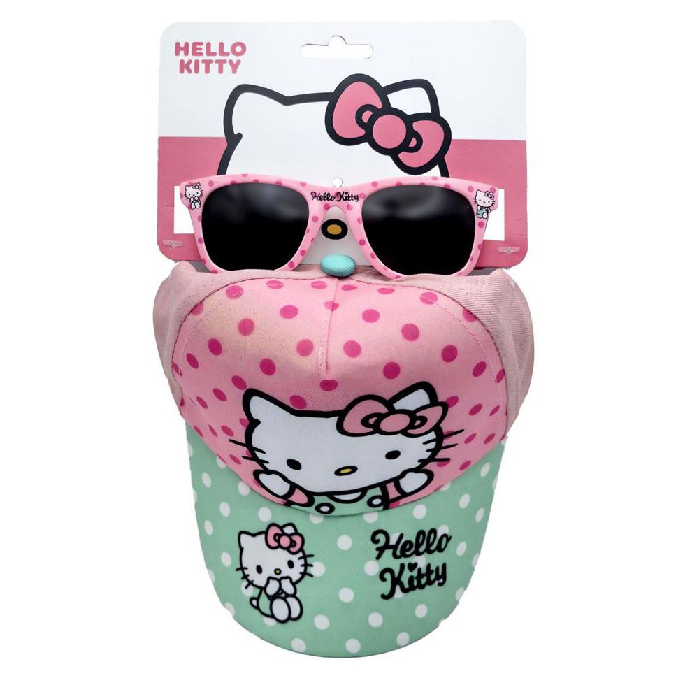 Kappe + Sonnenbrille Kinder Sport Zone Hello Kitty Blau/Pink günstig
