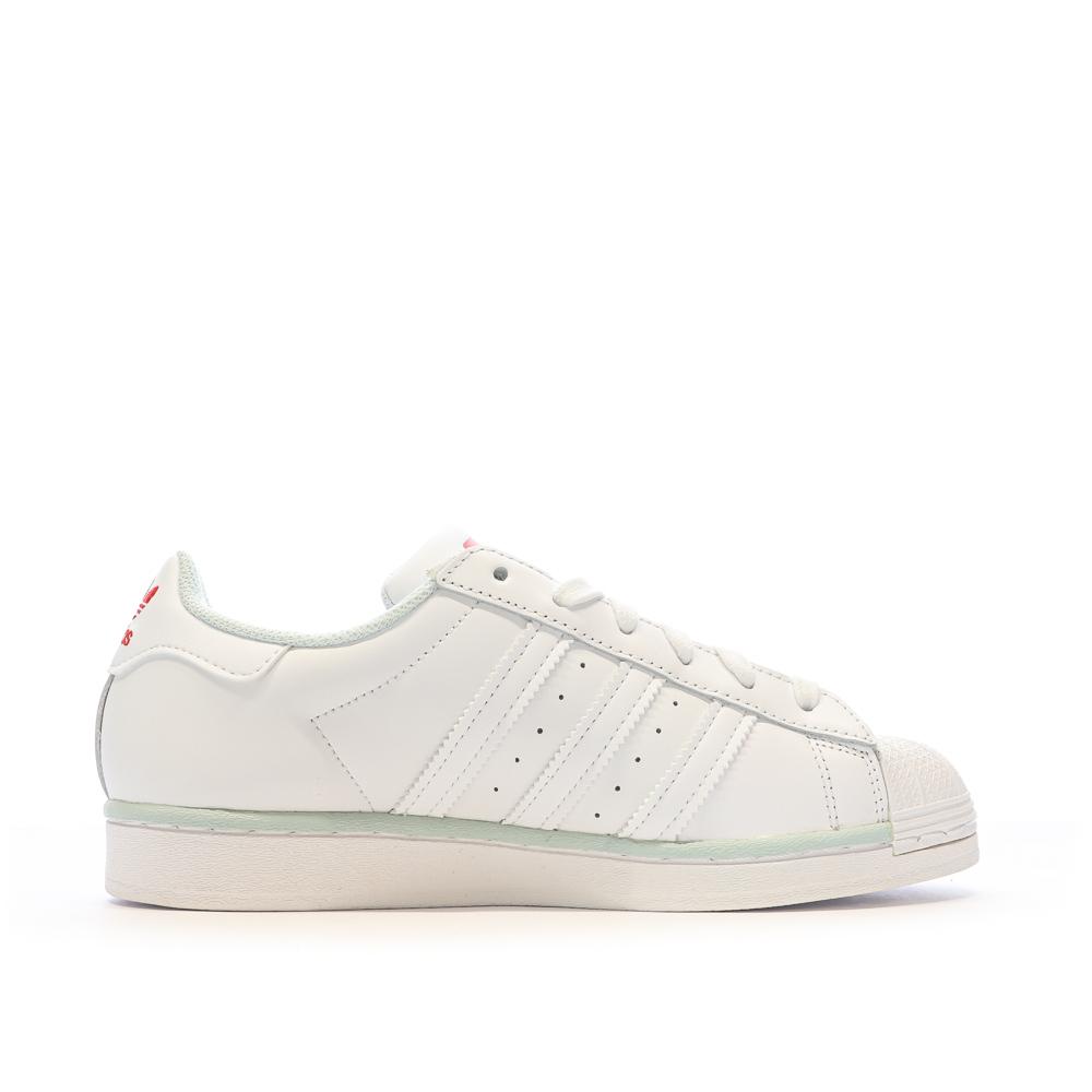 Baskets Blanches/Gris Femme Adidas Superstar J vue 2