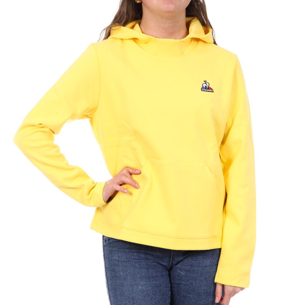 Sweat à Capuche Jaune Femme Le Coq Sportif Hoody N°9 pas cher