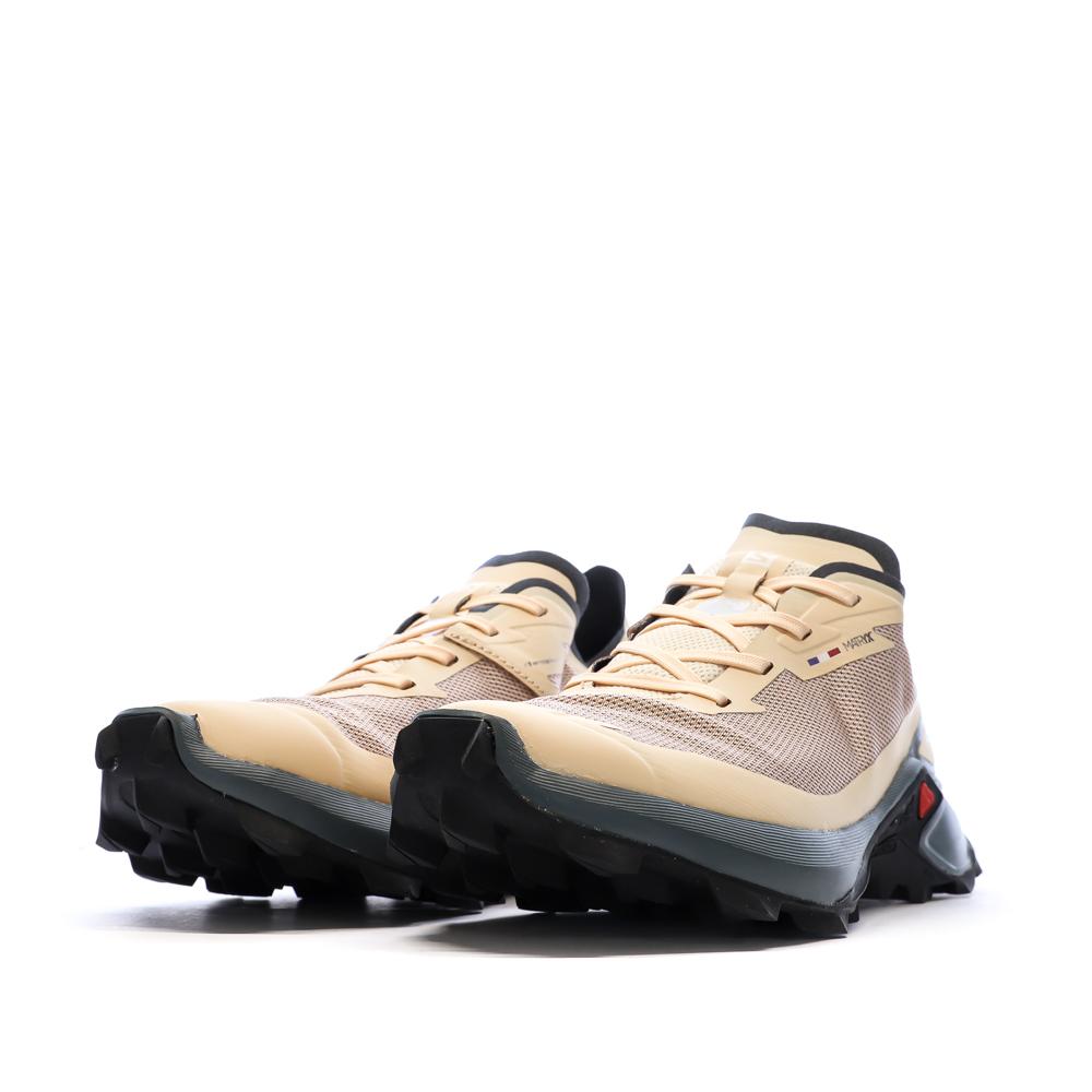 Zapatillas de senderismo beige/grises para mujer Salomon Supercross 4 ver 6