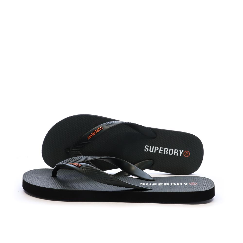 Chanclas negras para hombre Superdry Core Essential Flip Flop barato