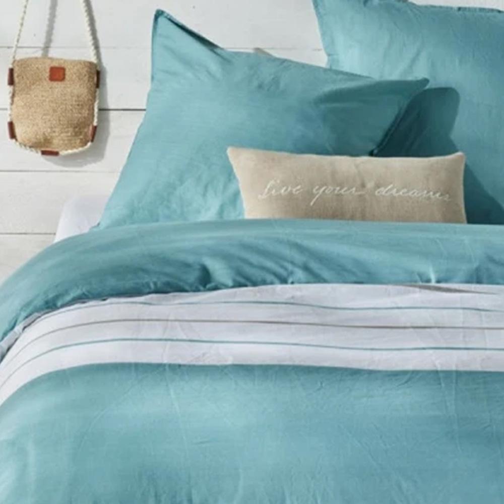 Turquoise/White Today 220x240 Oceanic Bed Linen Set Photo of the Espace des Marques %store% store - view of %key%