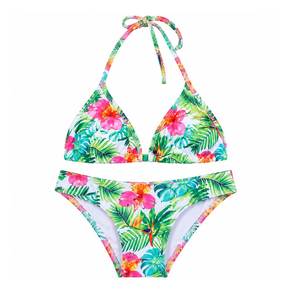 Maillot de bain Blanc/Vert/Rose Fille Lagon Bleu Trones pas cher