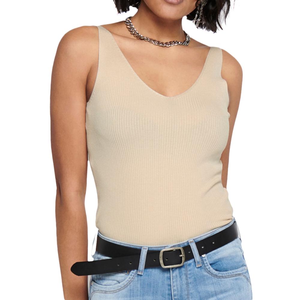 Camiseta de tirantes de punto beige para mujer JDY NANNA barato