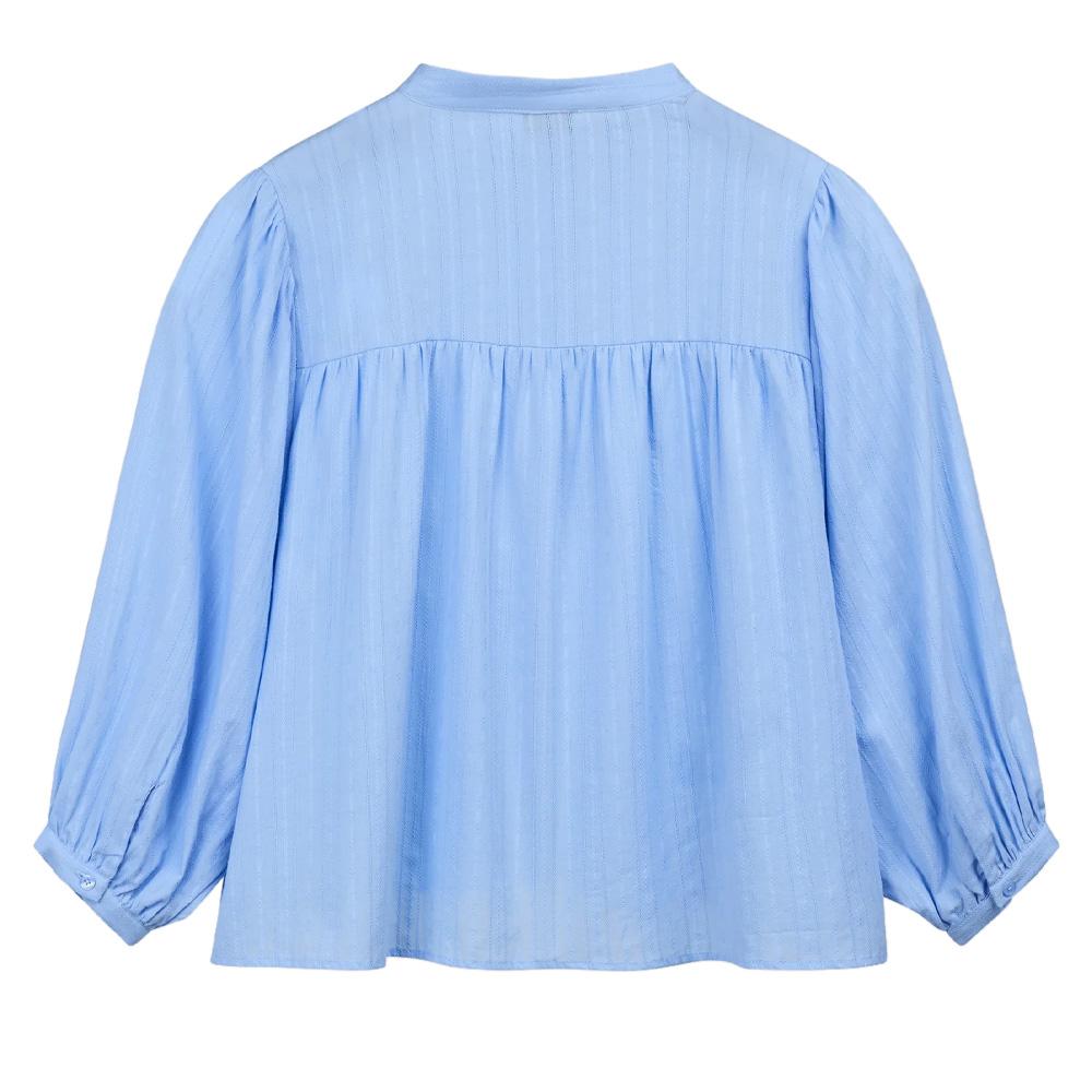 Blaue Damenbluse von Teddy Smith, Modell „Apoline“ Ansicht 2
