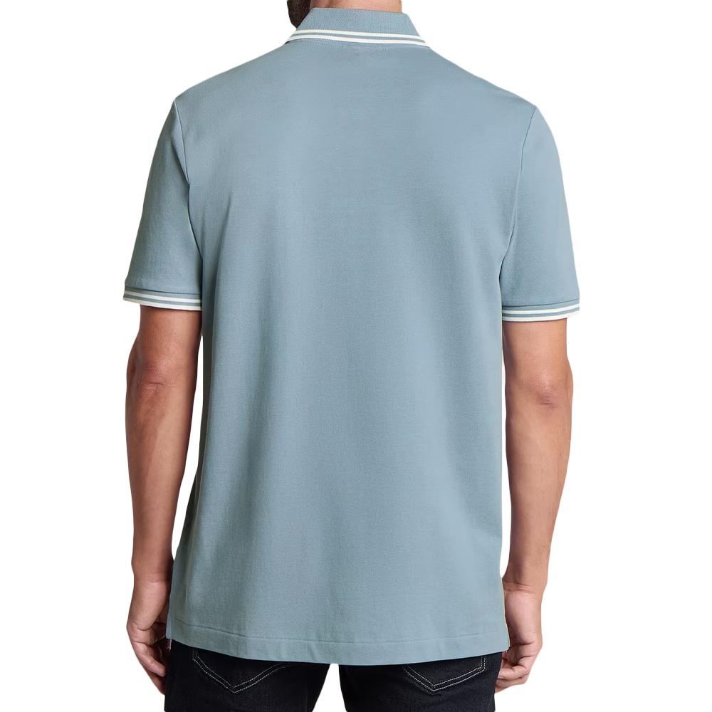 Blaues Herren-Polohemd von G-Star RAW mit gestreiftem Kragen Ansicht 2