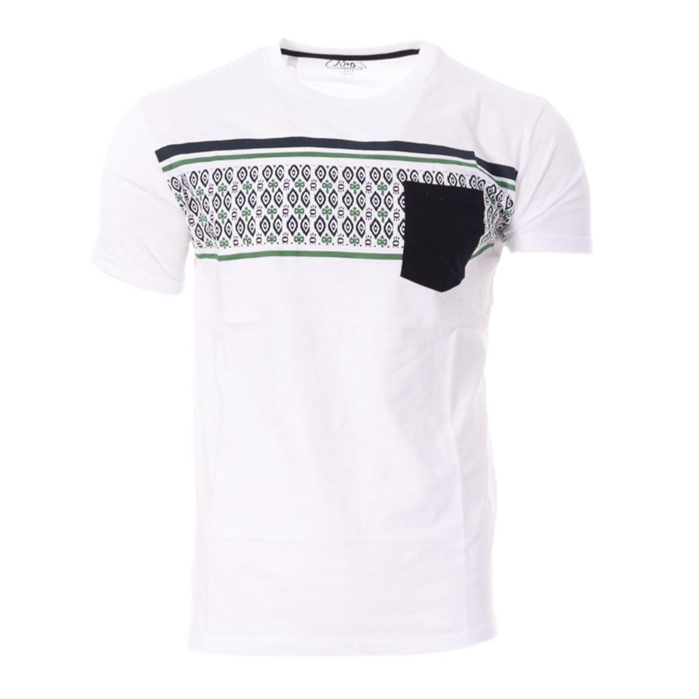 Camiseta hombre blanca/verde/negra RMS26 91264 barato