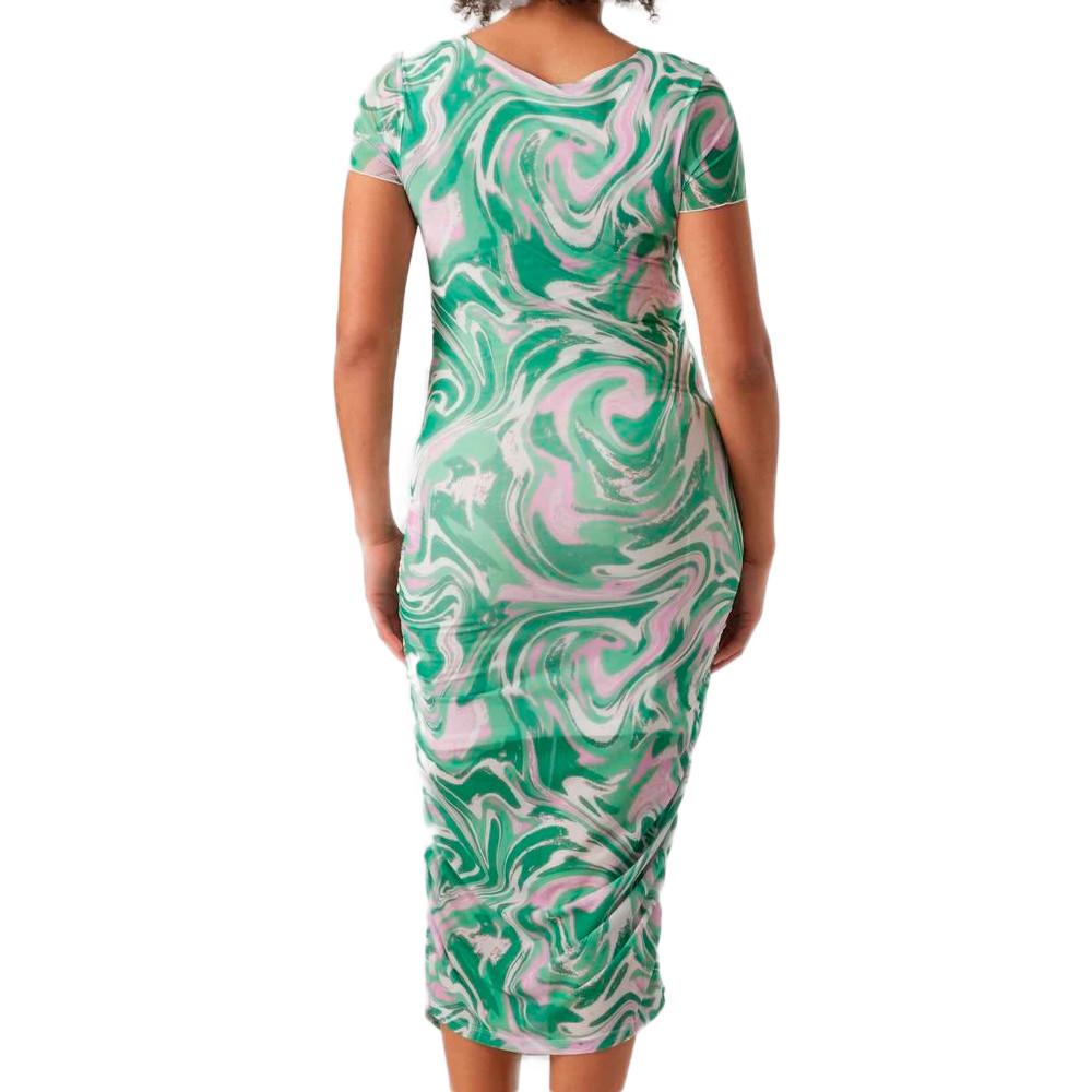Vestido Mamalicious Swan Mujer Verde/Blanco ver 2