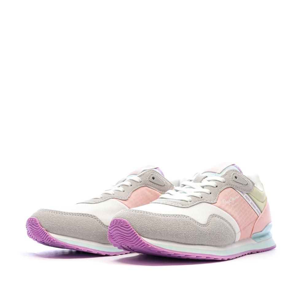 Graue/rosa/gelbe Sneaker für Damen von Pepe Jeans London Ansicht 6