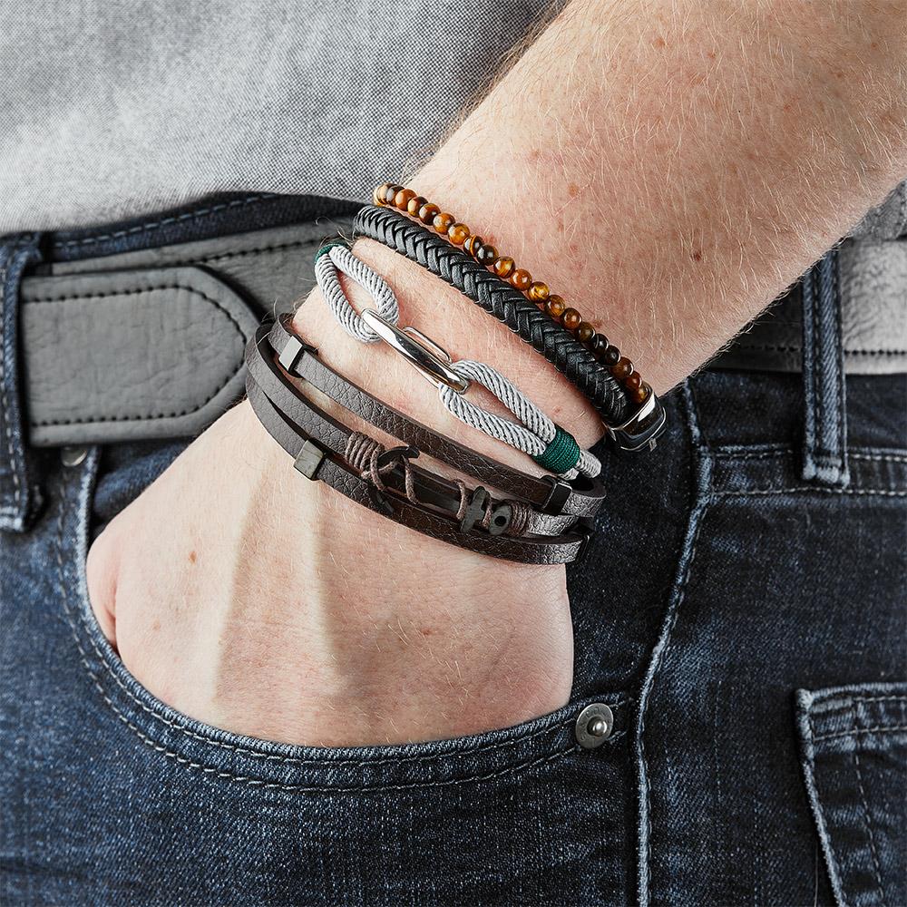 Bracelet Noir Geographical Norway Ancre vue 3