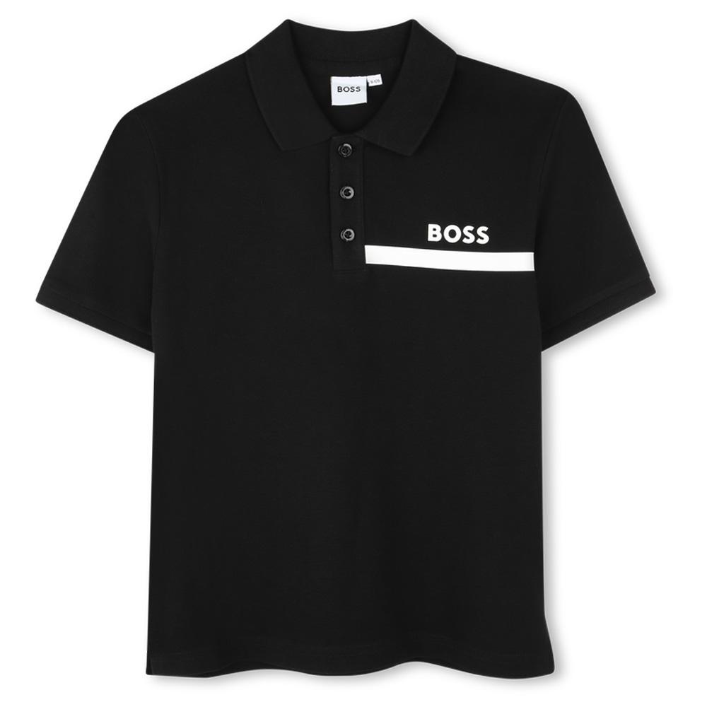 Schwarzes Polohemd für Jungen von Hugo Boss J52730 günstig