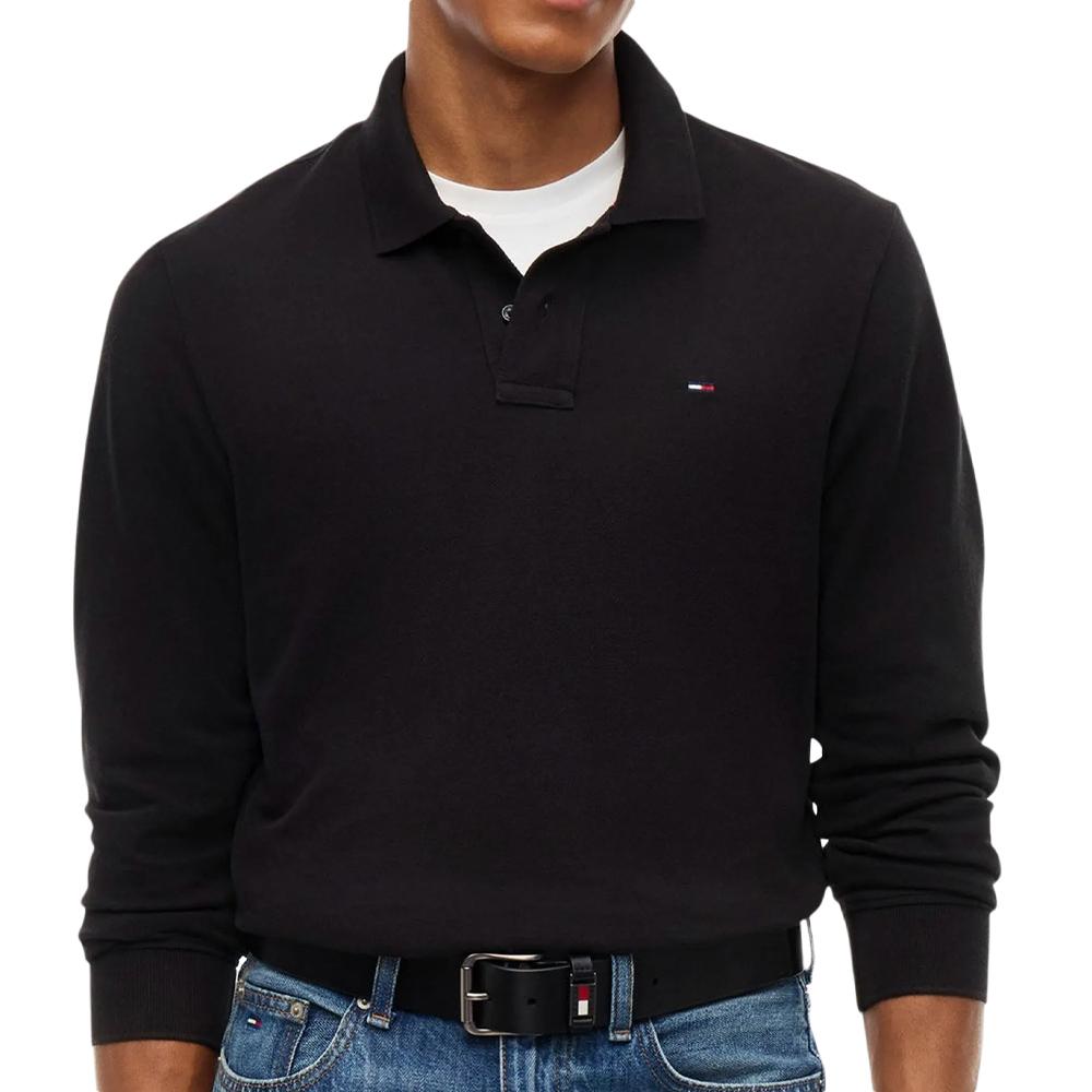 Polo Manches Longues Noir Homme Tommy Hilfiger Reg pas cher